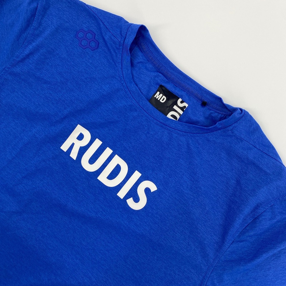 RUDIS Training T Shirt Mens Medium Blue Wrestling MMA Training Gym Active Sports